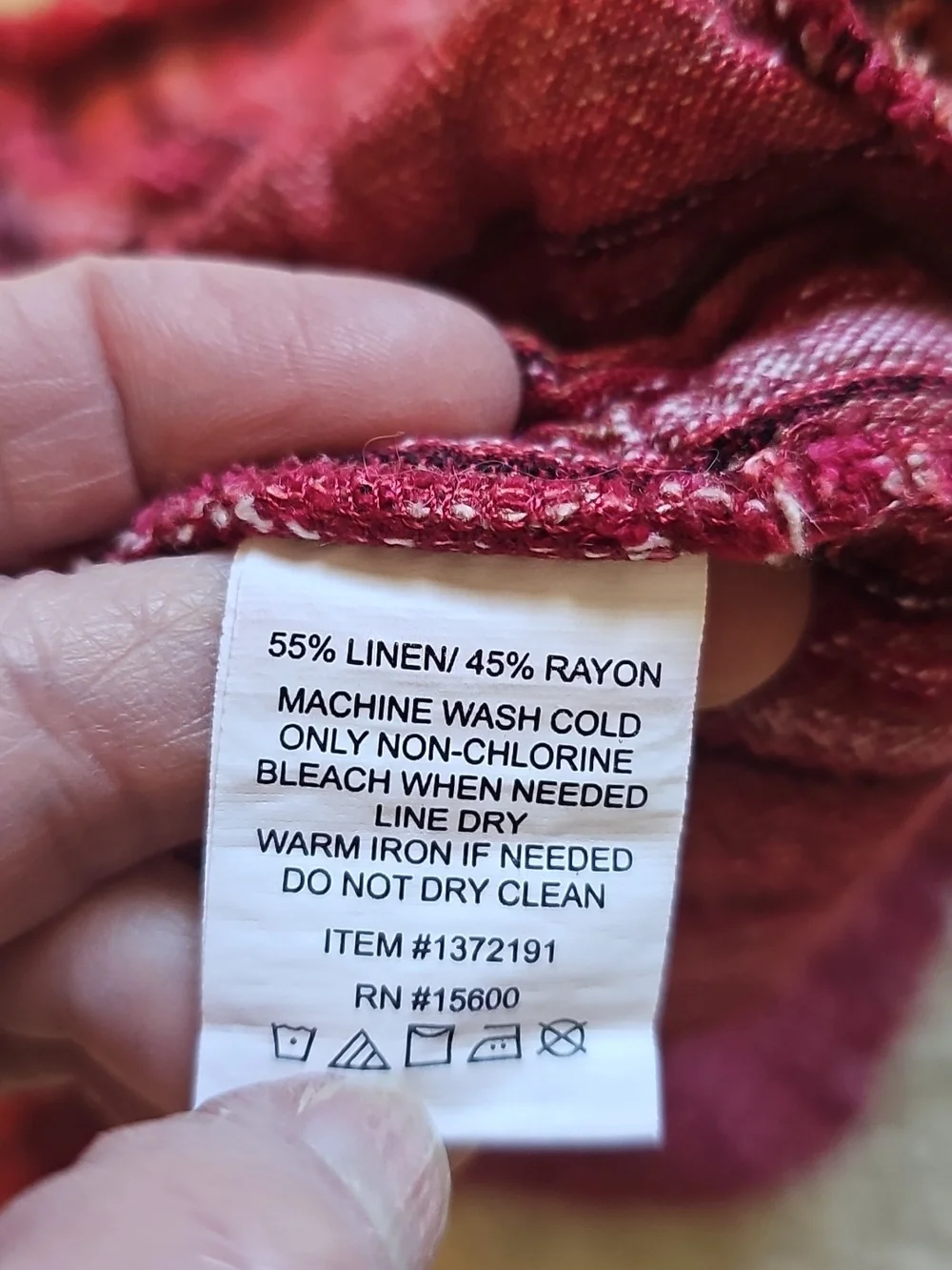 Briggs New York Red Striped Drawstring Linen Blend Women's Shorts - Picture 3 of 4